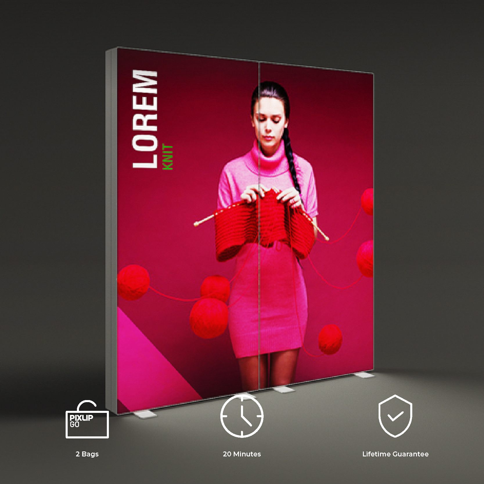 PIXLIP GO 2 x 1 Stand – Two Sides PIXLIP GO 2 x 1 Stand – Two Sides